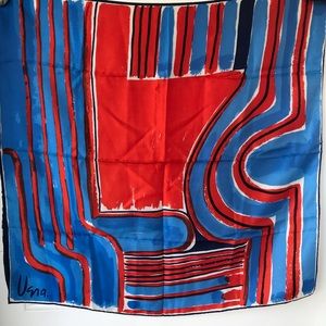 Vintage Accessories - Vintage Vera abstract red white blue square scarf Vintage Accessories - Vintage Vera abstract red white blue square scarf